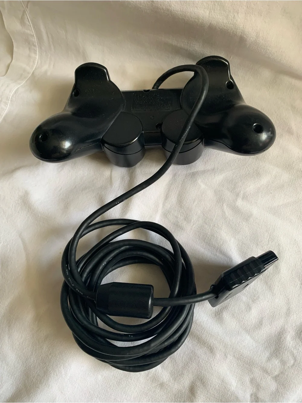 Sony Black PS2 DualShock Controller with Black Power Adapter and Cables